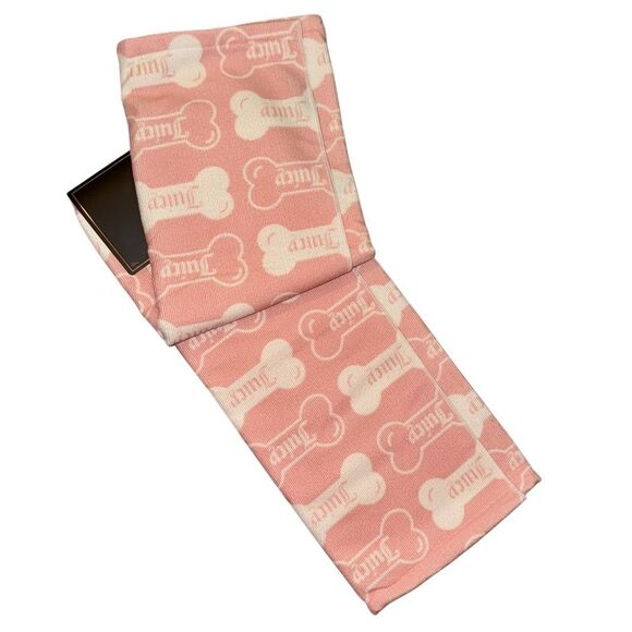 Juicy Couture Pink & White Bone Print Microfiber Pet Dog Cat Bath Towel Blanket - Picture 3 of 10